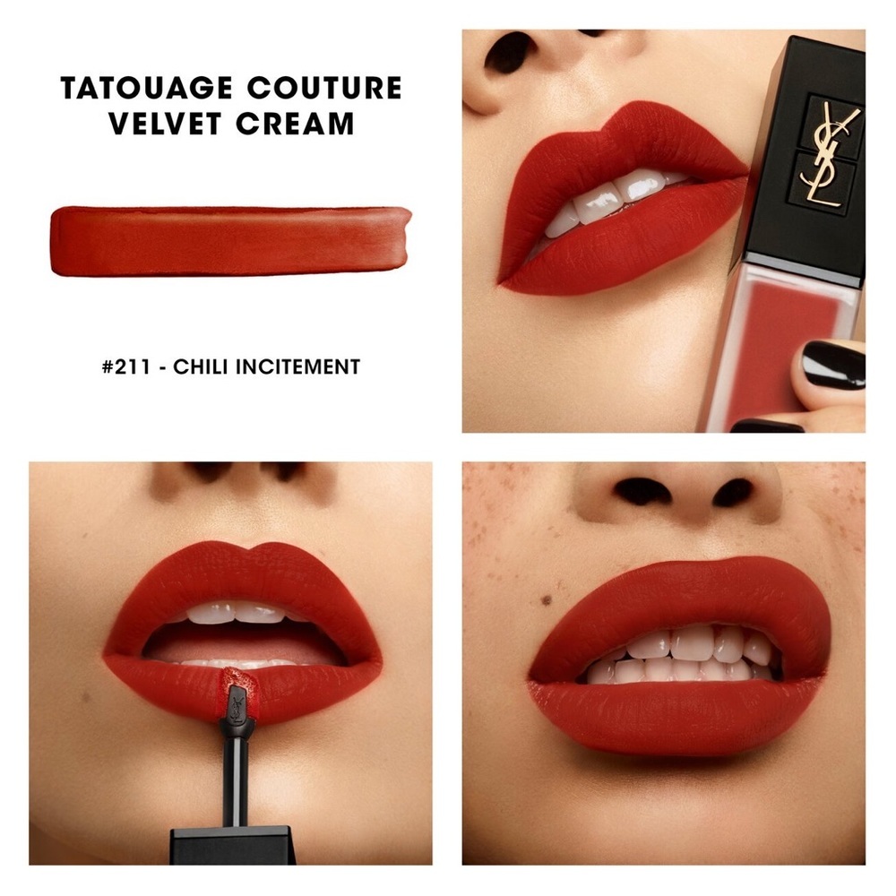 YSL Couture Velvet Cream Liquid Lipstick ~Chili Incitement (211) 💋
